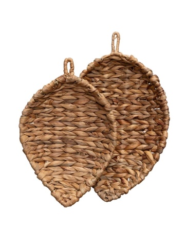 Set 2 cosuri decorative, in forma de fruza, din zambila de apa, Leaf