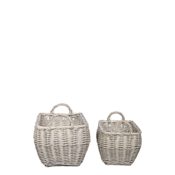 Set 2 coșuri din răchită cu manere, "French Basket"