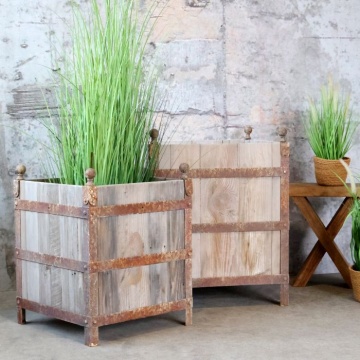 Set 2 jardiniere pentru plante cu patina vintage, "Old French" - Img 2