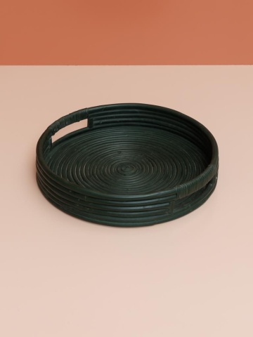 Set 2 tavi din rattan Green and Black - Img 5