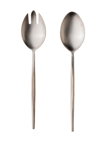 Set 2 ustensile servire salata, din otel inoxidabil, Mat