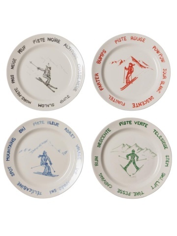Set 4 farfurii din ceramica, D25.5 cm, Lapique