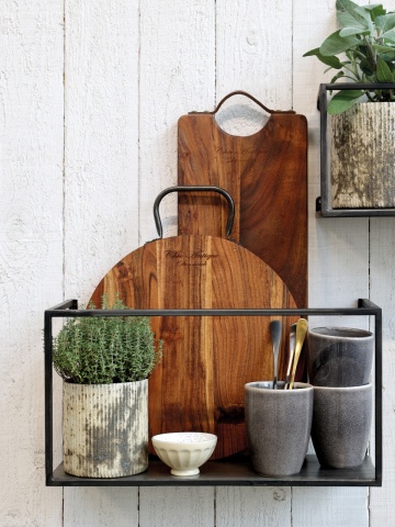 Set de 3 etajere metalice de perete, negru, cu aspect rustic - Img 3