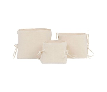 Set de 3 huse pentru ghivece din bumbac si panza, cu model, H18 cm, Emelise - Img 2