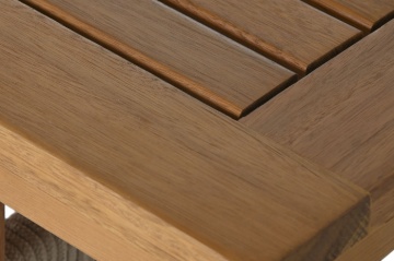 Set mobilier de exterior masa dining si 8 scaune, din lemn de eucalipt și sfoară naturală, 230X100X75 cm - Img 9