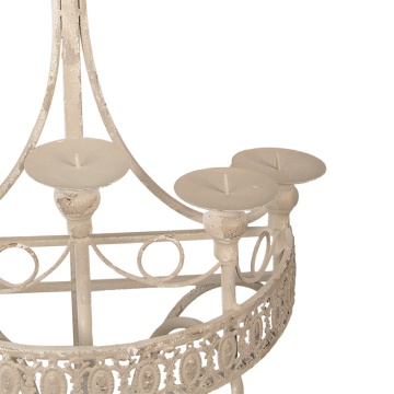 Sfesnic 10 lumanari, bej, din metal, aspect vintage,44x19x143 cm - Img 2