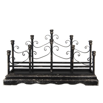 Sfeșnic vintage din fier forjat negru, 79x18x46 cm