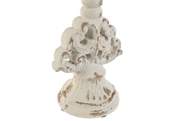 Sfeșnic vintage din rășină, în formă de cheie, 18 x 18 x 50 cm, alb antichizat, „Candle Holder Key" - Img 2