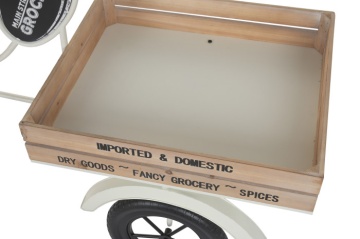 Stand decorativ din metal , cu 1 raft din lemn , "Retro Tricycle" - Img 6