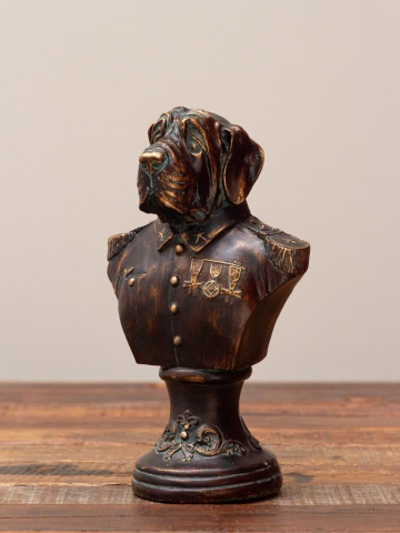 Statuie decorativa bust câine din rășină, H24,5 cm, "Dogporal" - Img 2