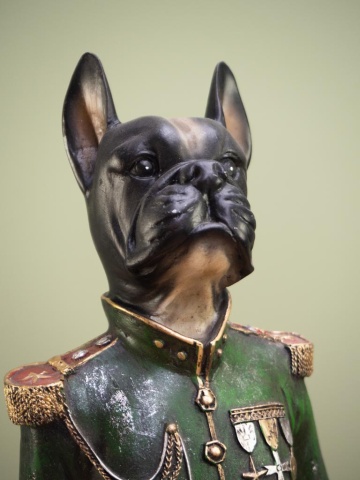 Statuie decorativă câine din rășină, H59 cm, "Sergeant Madog" - Img 3