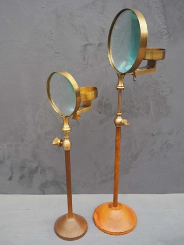 Suport de lumanare, cu lupa, din lemn, H32cm, Magnifier - Img 3