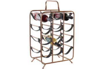 Suport de sticle din metal si piele " Wine Rack " - Img 2