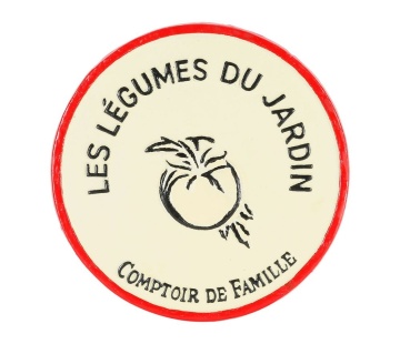 Suport din fontă pentru vase fierbinți „Légumes du Jardin” – ivoire cu roșu, Ø24 cm - Img 1