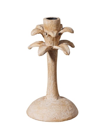 Suport lumanare bej din aluminiu H19.5cm Palm