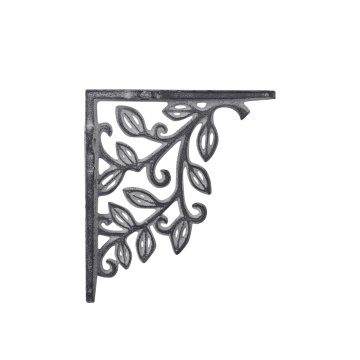 Suport pentru raft, gri antic, din metal, cu model floral