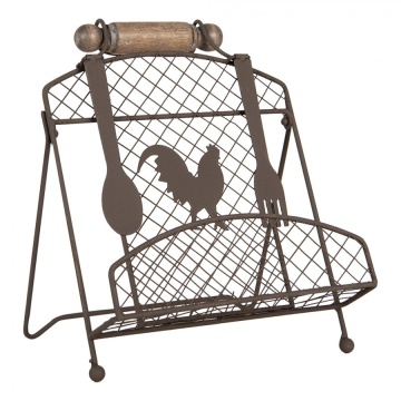 Suport vintage pentru carte de bucate din metal, finisaj maro antichizat, 23x21x31 cm - Img 3
