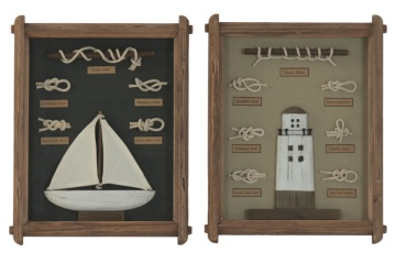 Tablou decorativ natural din lemn de pin și sticlă, "Knots"
