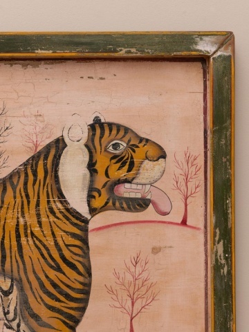 Tablou din lemn de tec reciclat si rama cu finisaj antichizat ," Tiger "- Piesa Unicat - Img 4