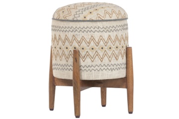 Taburet din lemn de mango cu broderie manuala " Brodery "