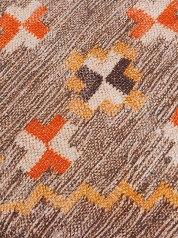 Taburet kilim rotund din bumbac, lână și lemn de acacia, multicolor, cu model geometric, 47 x Ø 45 cm, „Klimt Kilim” - Img 6
