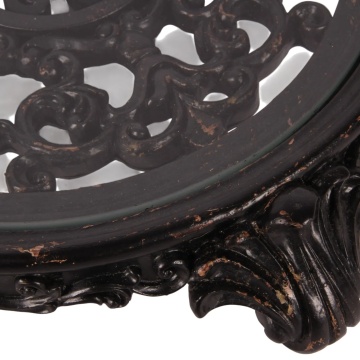 Tavă decorativă rotundă din polirășină și sticlă, negru, 5 x 29 cm, „Rivage” - Img 3