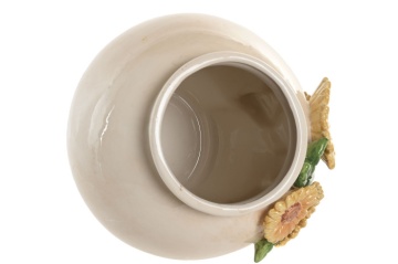 Vază decorativă din ceramică cu motiv floarea-soarelui, 26×26×24 cm, „Girasol" - Img 4