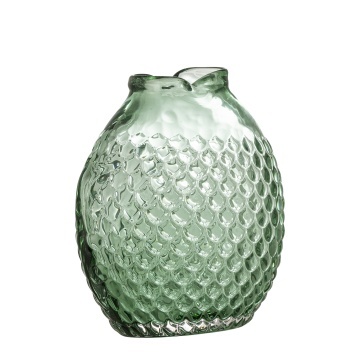 Vază din sticlă artizanală suflată în formă de pește, verde, 16×7,5×15,5 cm, „Bree" - Img 2