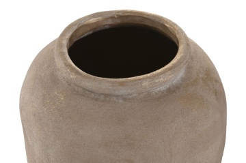 Amforă decorativă, stil rustic mediteranean, culoare maro deschis, din ceramică, „Anfora” - Img 3