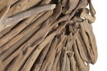 Aplică de perete din lemn de tec lucrat manual, natur, 130 x 50 x 10 cm, „Doullens” - Img 7
