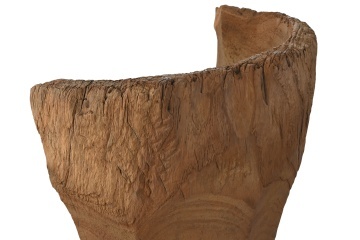 Aplică de perete din lemn de tec lucrat manual, natur, 34 x 30 x 15 cm, „Doullens” - Img 4