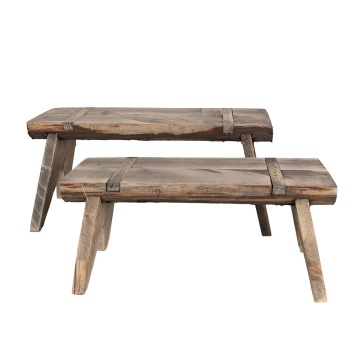 Banca de exterior, natur, din lemn masiv, 44x18x20 cm Brody - Img 3