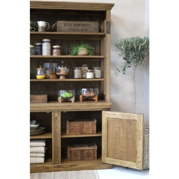 Bibliotecă cu 4 rafturi și 2 uși, finisaj natur, 135×45×196, " Marseille" - Img 3