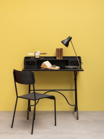 Birou cu sertare din metal, negru, 98 x 100 x 50 cm, „Henri” - Img 2