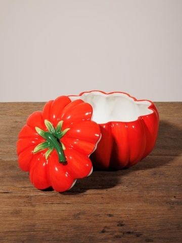 Bol de supa, cu capac, din ceramica, D19cm, Tomato - Img 5