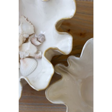 Bol decorativ din ceramica, cu margine canelată - Img 5