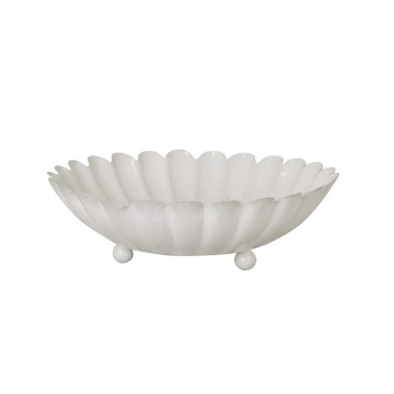 Bol decorativ mare vintage din metal, bej „Ingrid” - Img 3