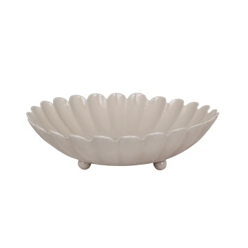 Bol decorativ vintage din metal, bej „Ingrid”