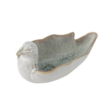 Bol vintage decorativ din ceramică antichizata 13,5x8,5x6 cm, „Chirp" - Img 3