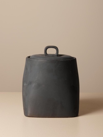 Borcan din lut, lucrat manual, H15cm, Aztec - Img 3
