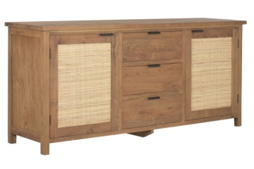 Bufet din lemn de tec si rattan " Boho Tec " - Img 3