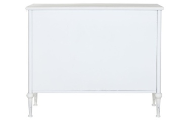 Bufet vintage din metal perforat, finisaj alb antichizat, 101×42×85 cm, „Merej" - Img 3