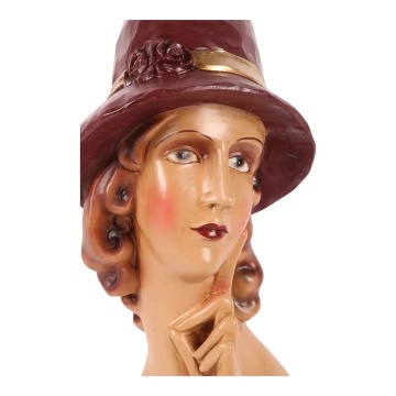 Bust decorativ din polirășină, maro, 44,5 x 20 x 12 cm, „Clio” - Img 8