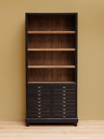 Cabinet din lemn masiv, 6 sertare, aspect rustic, Voltaire - Img 2