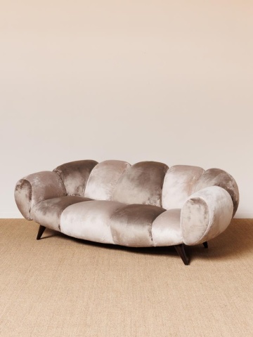 Canapea premium din catifea taupe, 3 locuri, „Mercurio” - Img 6