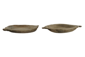 Centru de masă decorativ tip piesă unică, stil natural rustic, culoare natur, din lemn de tec, „Teak”