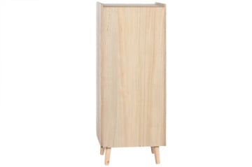 Comodă înaltă și îngustă, din lemn de paulownia și ratan, natur, cu 6 sertare, butoni rotunzi și picioare înclinate, 104 x 40 x 30 cm, „Sendai” - Img 3