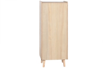 Comoda natur din lemn de paulownia si rattan, 40X30X104 cm - Img 3