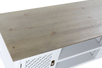 Comoda TV alba , din lemn de molid „Rustic Elegance” - Img 3