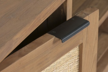 Comoda TV din lemn de tec si rattan natural " Rustic Wood " - Img 5